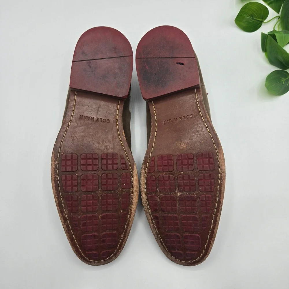 Cole Haan Derby Brown Nubuck Red Lace Up Oxford MENS 10.5 Casual Office Wear